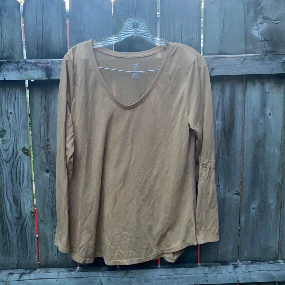 Tan long sleeve tee sz. 1X